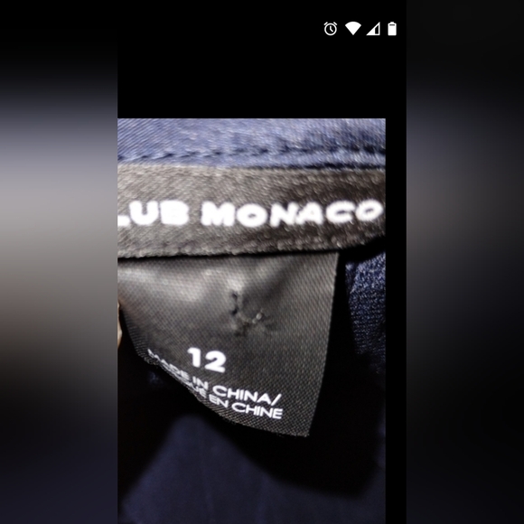 Club Monaco silk dress size 12, so soft beautiful color navy, sleeveless, pleats - Picture 8 of 8